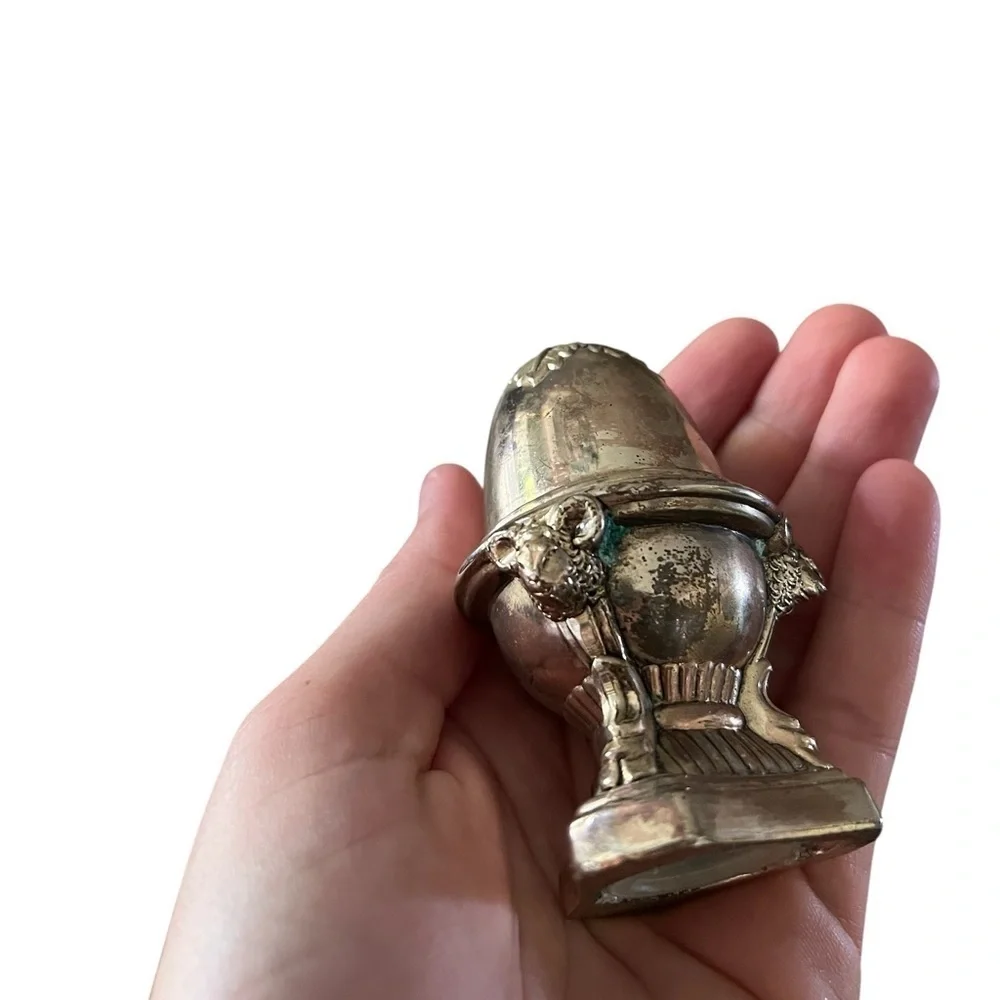 Vintage Silver egg set of two salt and pepper shakers